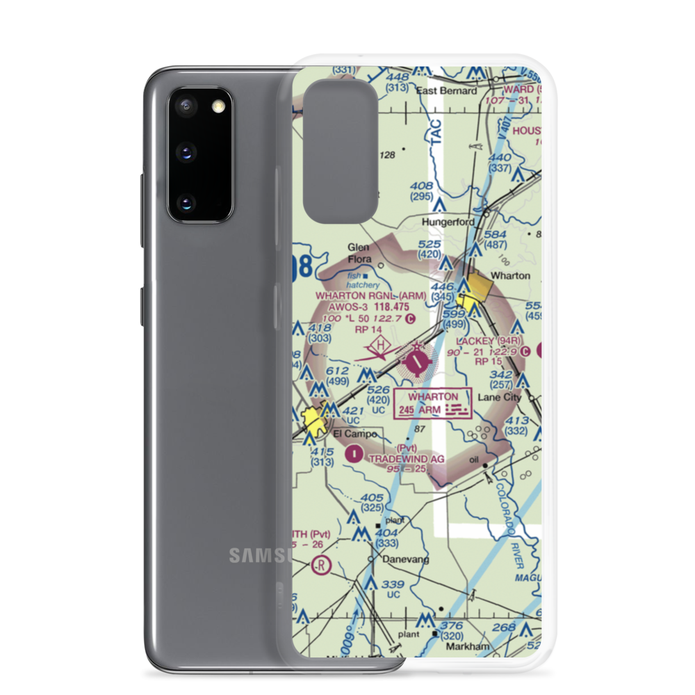 Wharton Regional Airport (ARM) VFR Sectional Samsung Case Samsung Galaxy S20 model shown