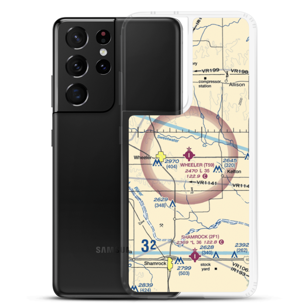 Wheeler Municipal Airport (T59) VFR Sectional Samsung Case Samsung Galaxy S21 Ultra model shown