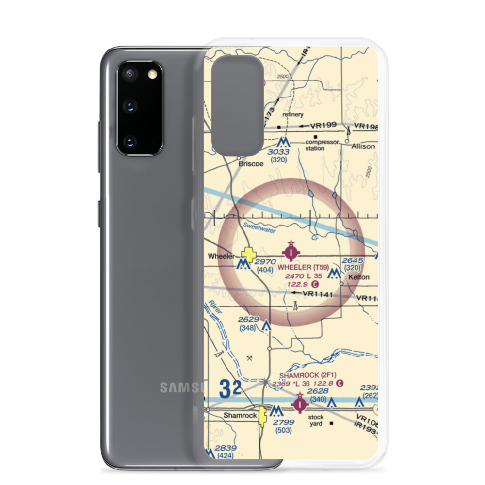 Wheeler Municipal Airport (T59) VFR Sectional Samsung Case Samsung Galaxy S20 model shown