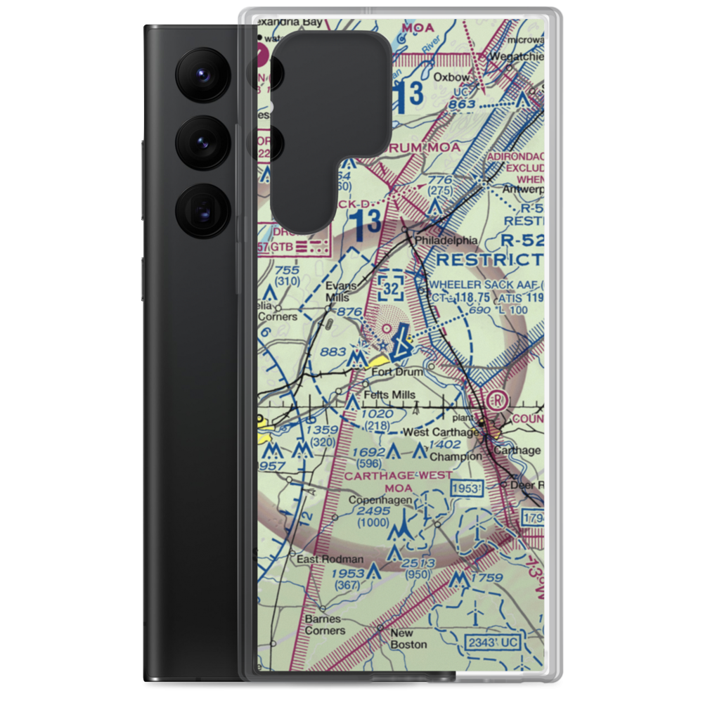 Wheeler Sack Army Air Field (GTB) VFR Sectional Samsung Case Samsung Galaxy S22 Ultra model shown