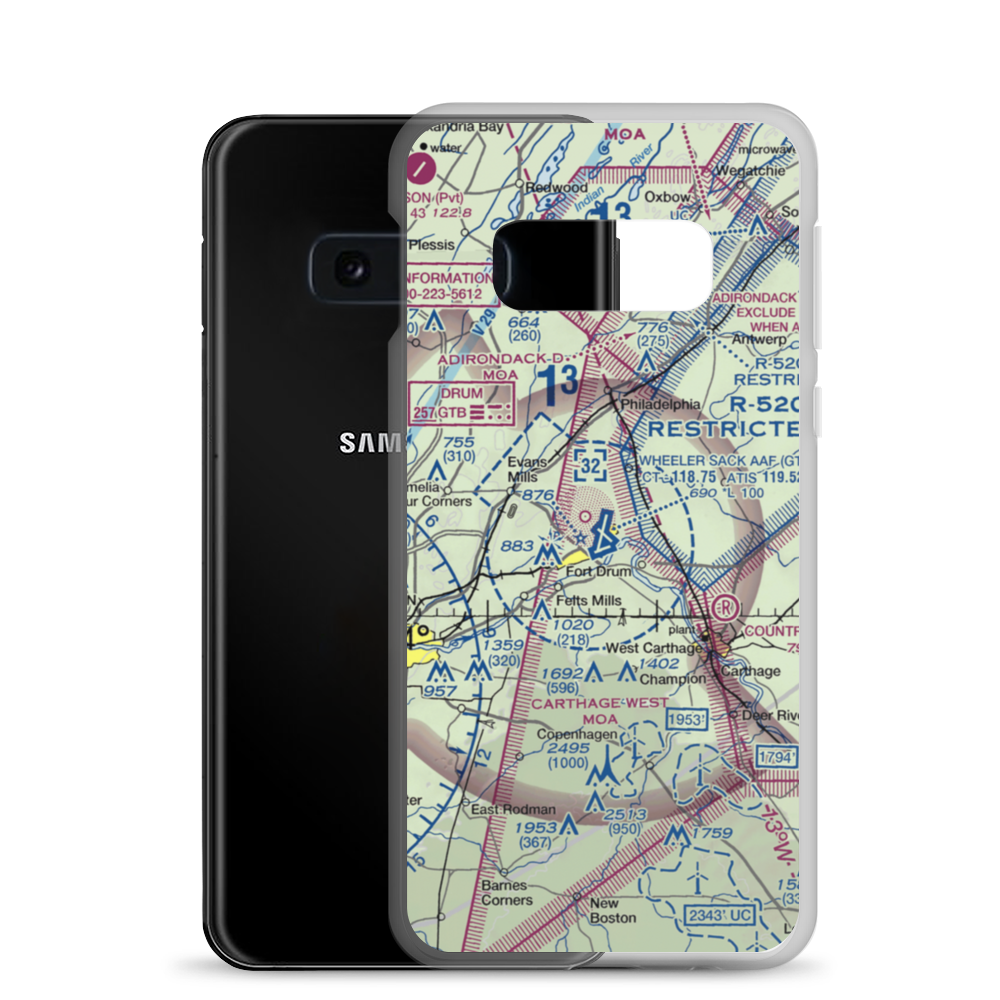 Wheeler Sack Army Air Field (GTB) VFR Sectional Samsung Case Samsung Galaxy S10e model shown