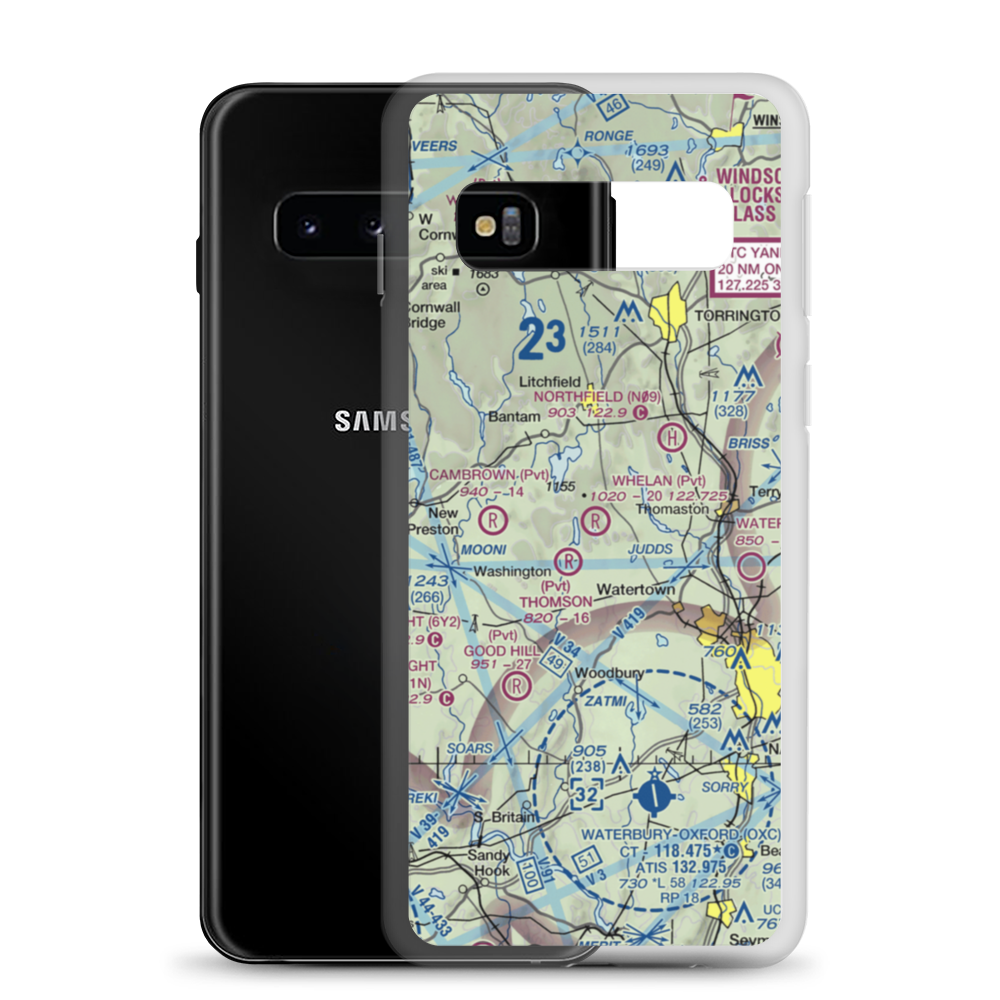 Whelan Farms Airport (CT01) VFR Sectional Samsung Case Samsung Galaxy S10 model shown