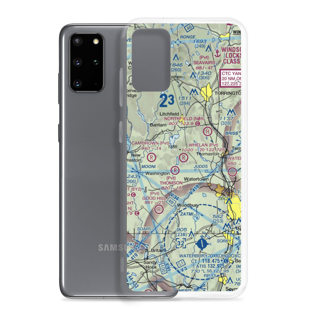 Whelan Farms Airport (CT01) VFR Sectional Samsung Case Samsung Galaxy S20 Plus model shown