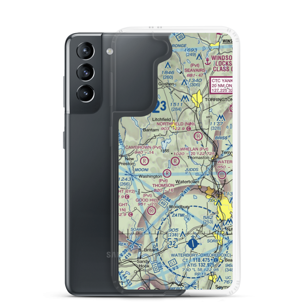 Whelan Farms Airport (CT01) VFR Sectional Samsung Case Samsung Galaxy S21 model shown