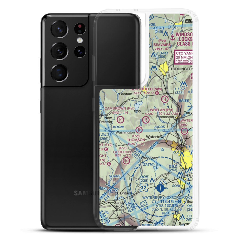 Whelan Farms Airport (CT01) VFR Sectional Samsung Case Samsung Galaxy S21 Ultra model shown