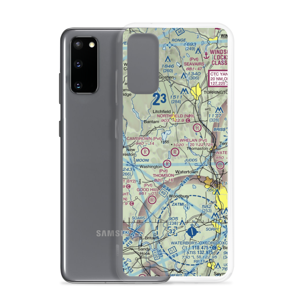 Whelan Farms Airport (CT01) VFR Sectional Samsung Case Samsung Galaxy S20 model shown