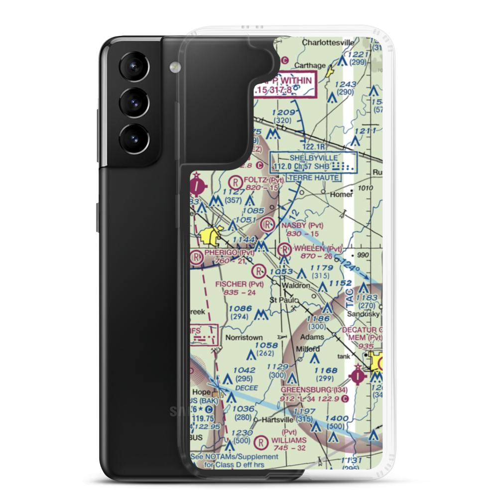 Whelen Airport (6IN2) VFR Sectional Samsung Case Samsung Galaxy S21 Plus model shown