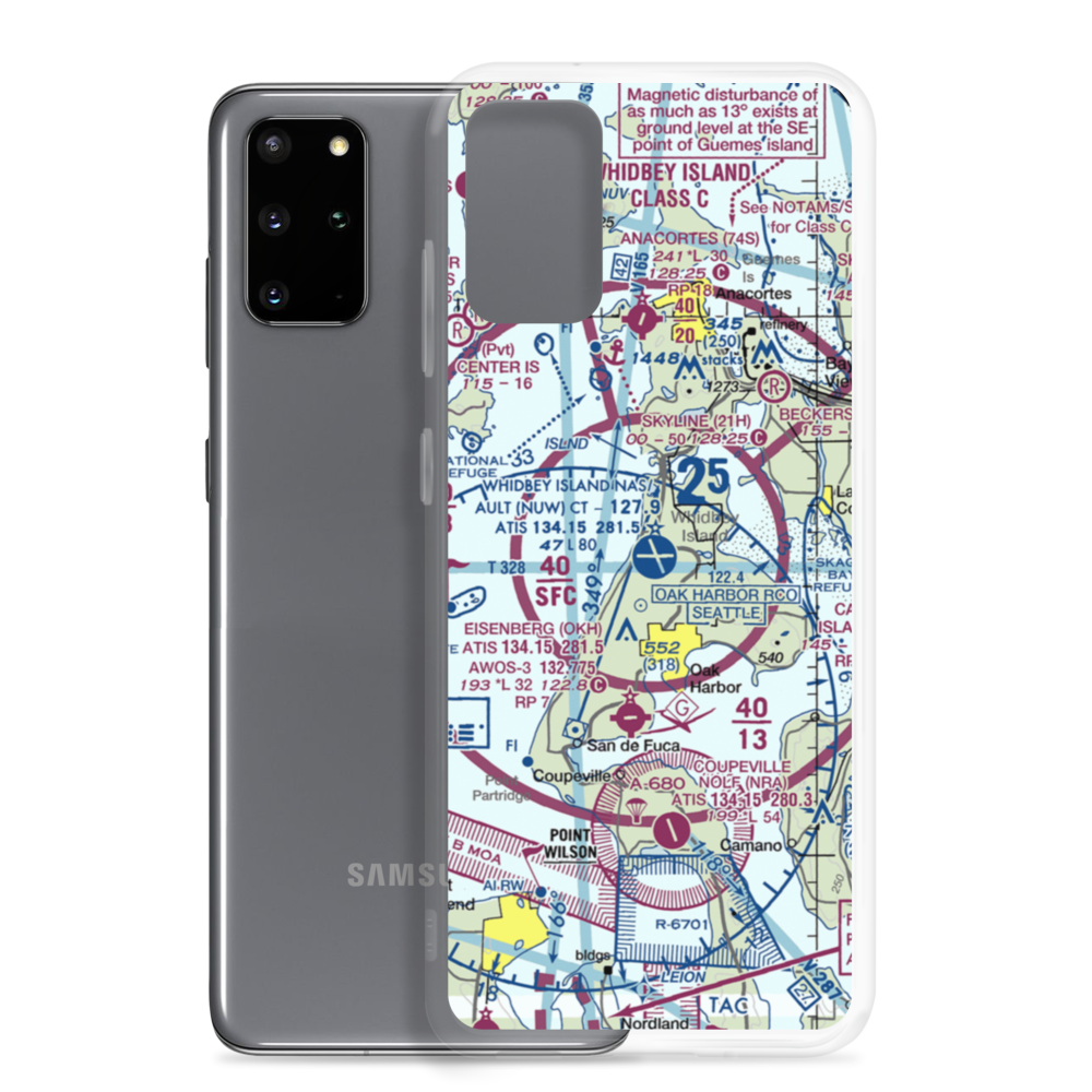 Whidbey Island Naval Air Station (Ault Field) (NUW) VFR Sectional Samsung Case Samsung Galaxy S20 Plus model shown
