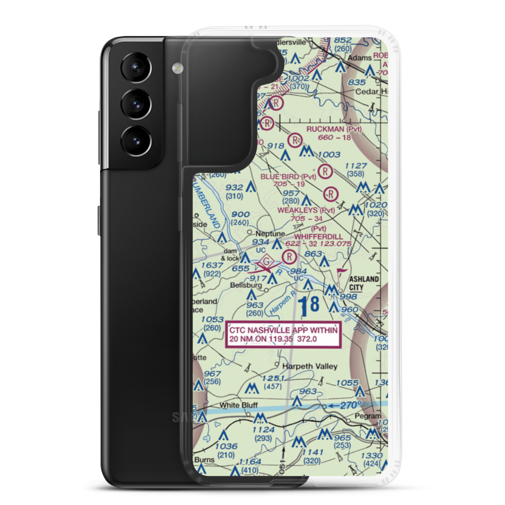 Whifferdill Airport (TN77) VFR Sectional Samsung Case Samsung Galaxy S21 Plus model shown
