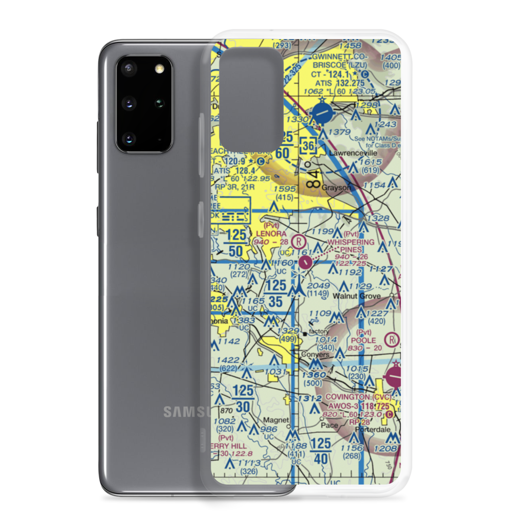 Whispering Pines Airport (GA80) VFR Sectional Samsung Case Samsung Galaxy S20 Plus model shown