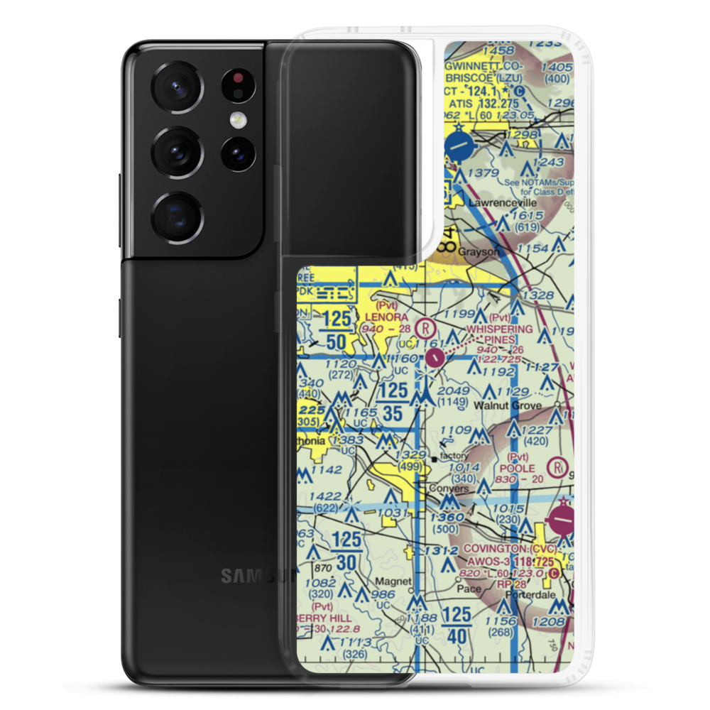 Whispering Pines Airport (GA80) VFR Sectional Samsung Case Samsung Galaxy S21 Ultra model shown