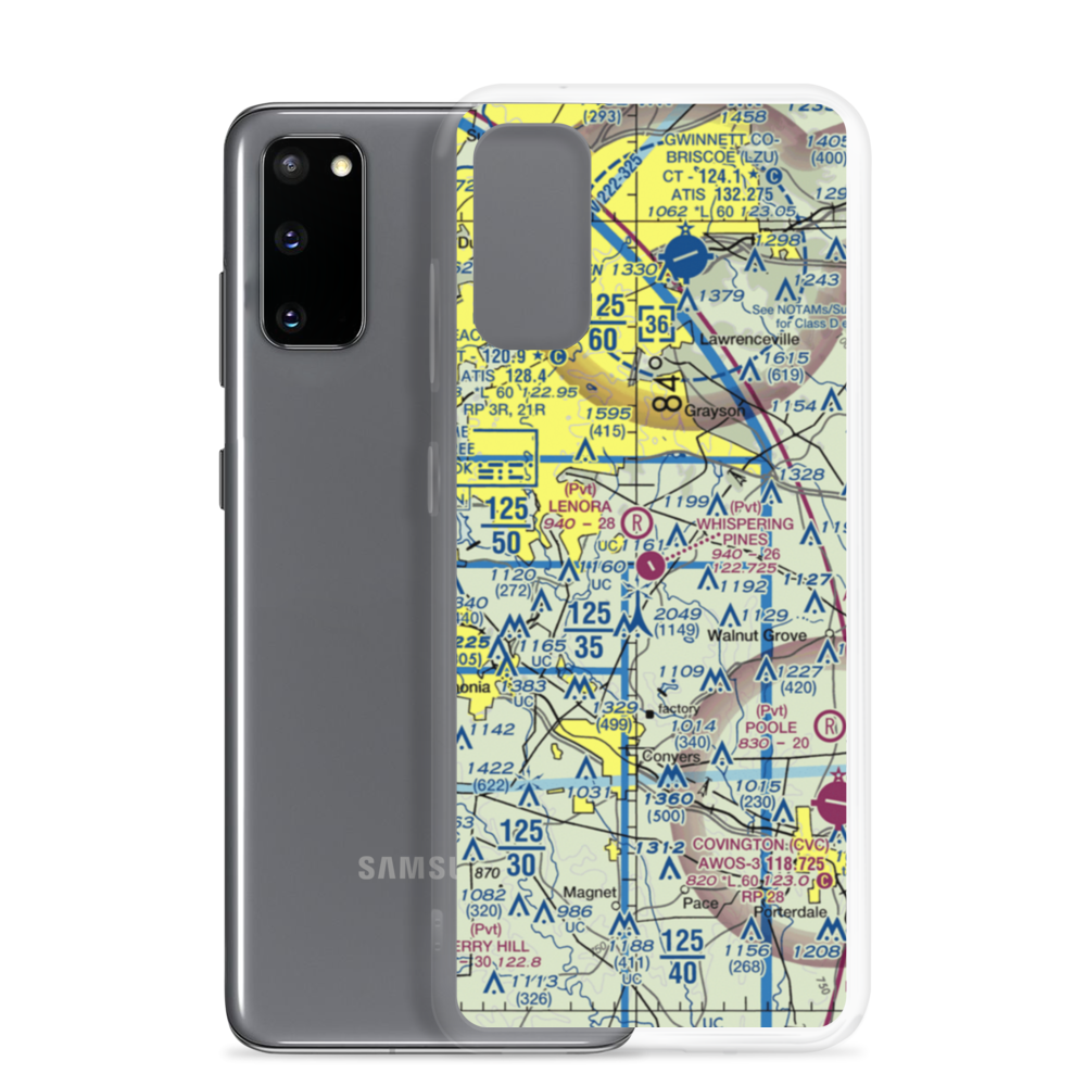Whispering Pines Airport (GA80) VFR Sectional Samsung Case Samsung Galaxy S20 model shown