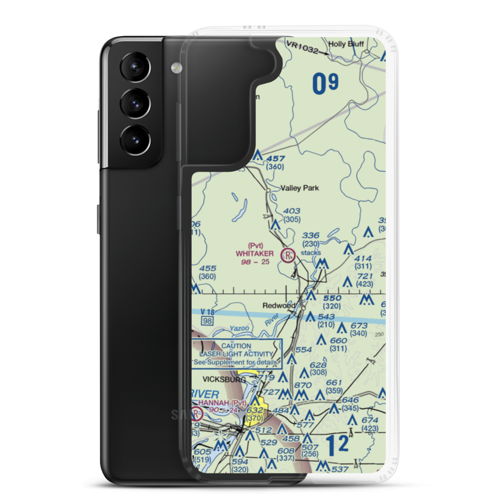 Whitaker Airport (MS43) VFR Sectional Samsung Case Samsung Galaxy S21 Plus model shown