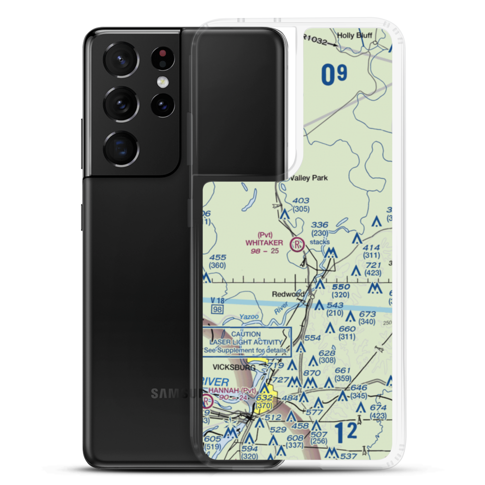 Whitaker Airport (MS43) VFR Sectional Samsung Case Samsung Galaxy S21 Ultra model shown