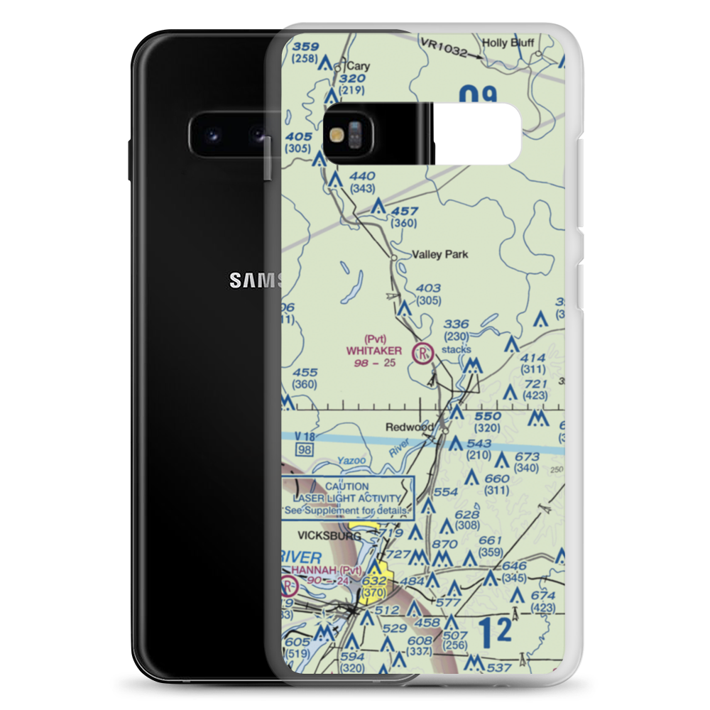 Whitaker Airport (MS43) VFR Sectional Samsung Case Samsung Galaxy S10+ model shown