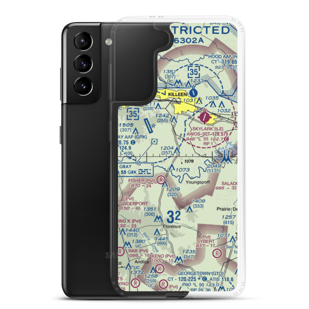 White Airport (69TS) VFR Sectional Samsung Case Samsung Galaxy S21 Plus model shown