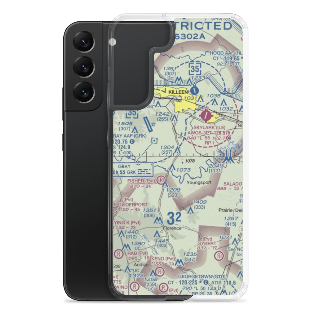 White Airport (69TS) VFR Sectional Samsung Case Samsung Galaxy S22 Plus model shown