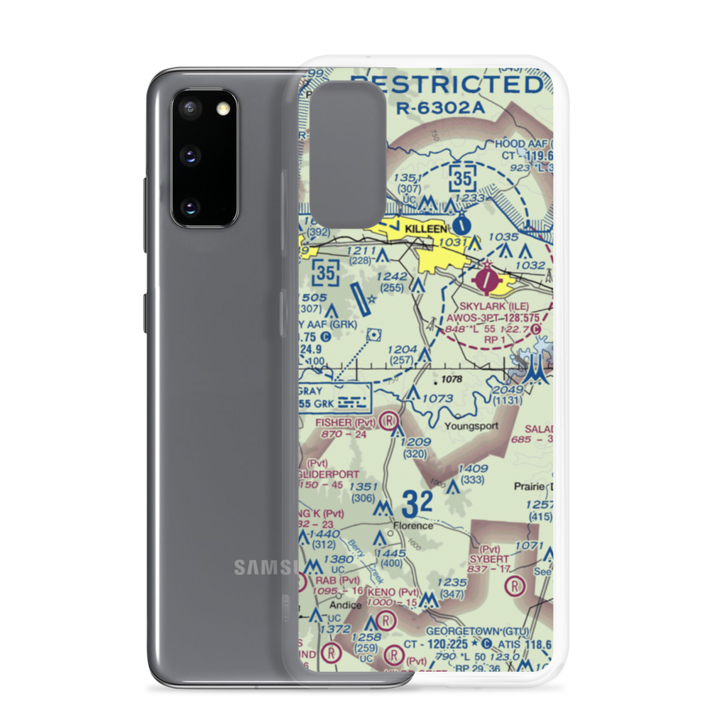 White Airport (69TS) VFR Sectional Samsung Case Samsung Galaxy S20 model shown