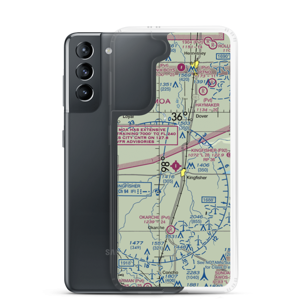 White Airport (6OK0) VFR Sectional Samsung Case Samsung Galaxy S21 model shown