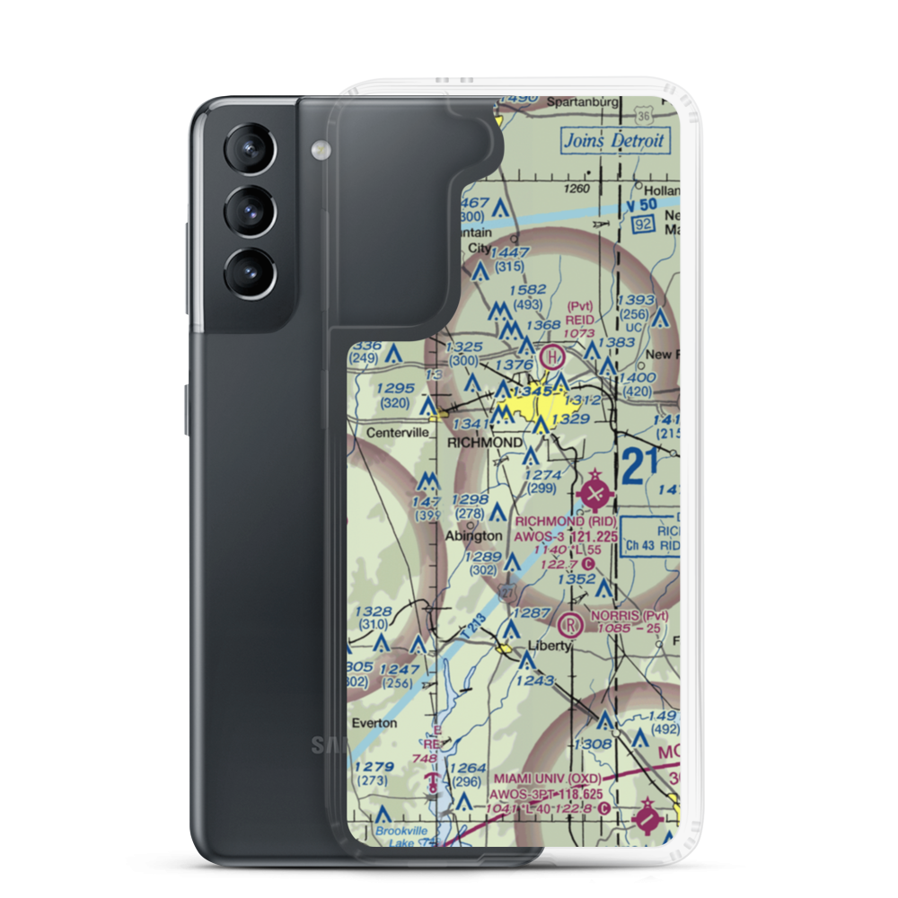 White Airport (IN47) VFR Sectional Samsung Case Samsung Galaxy S21 model shown