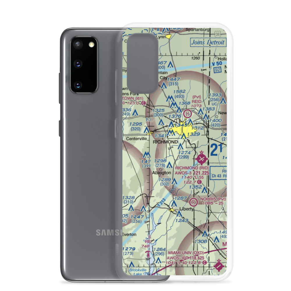 White Airport (IN47) VFR Sectional Samsung Case Samsung Galaxy S20 model shown