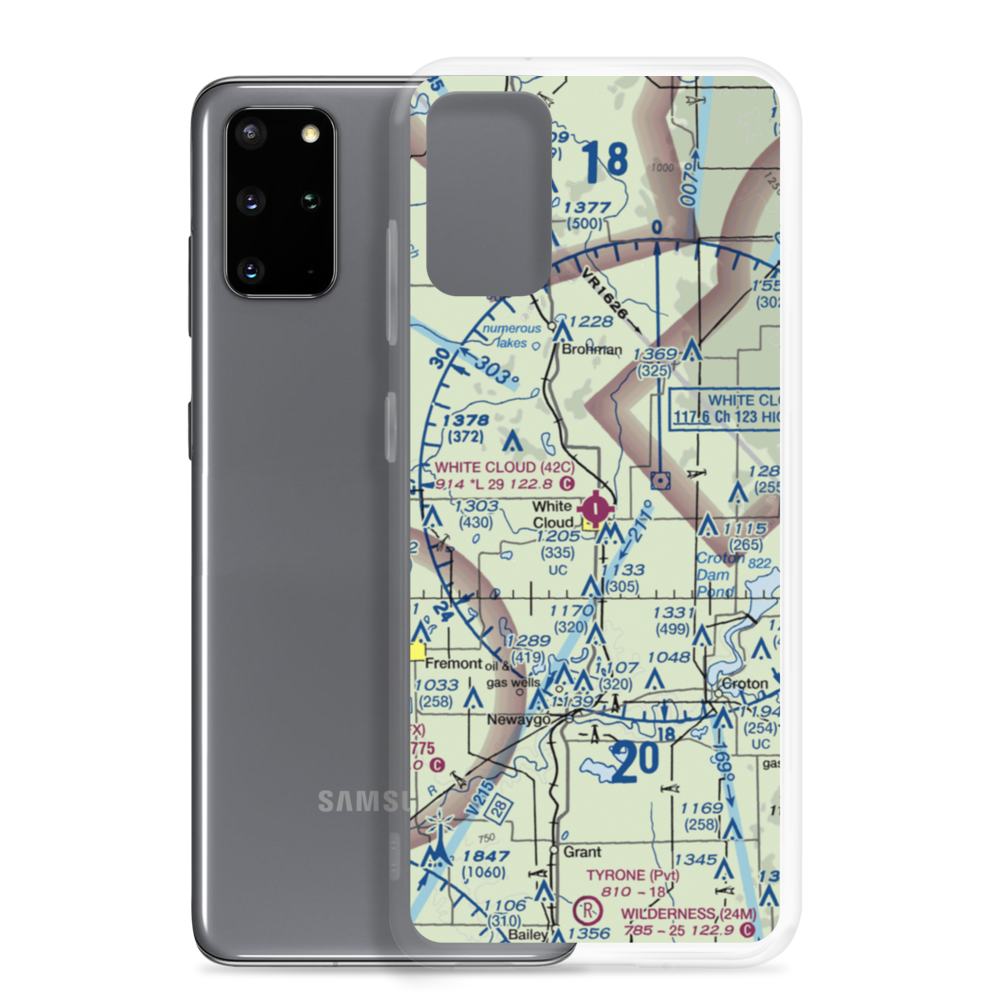 White Cloud Airport (42C) VFR Sectional Samsung Case Samsung Galaxy S20 Plus model shown