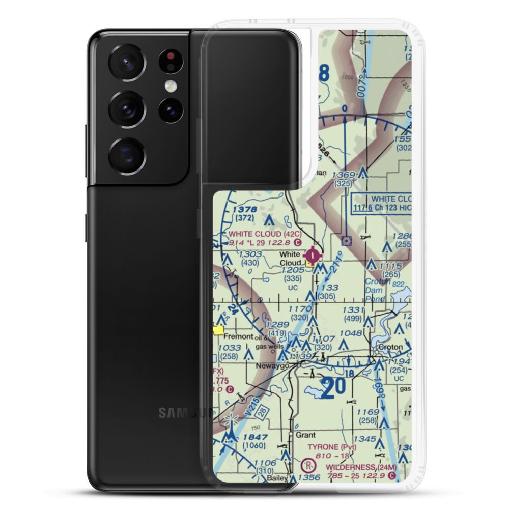 White Cloud Airport (42C) VFR Sectional Samsung Case Samsung Galaxy S21 Ultra model shown