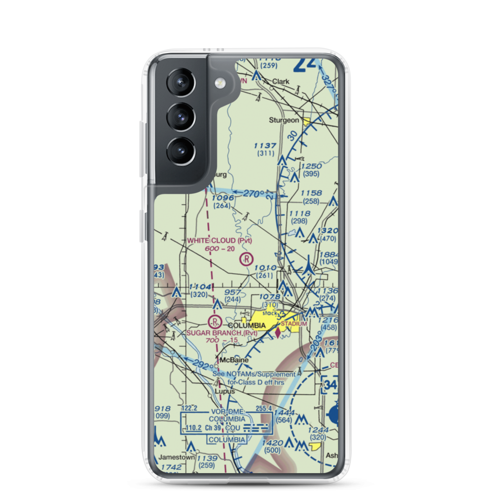 White Cloud Flying Field (MU23) VFR Sectional Samsung Case Samsung Galaxy S21 model shown
