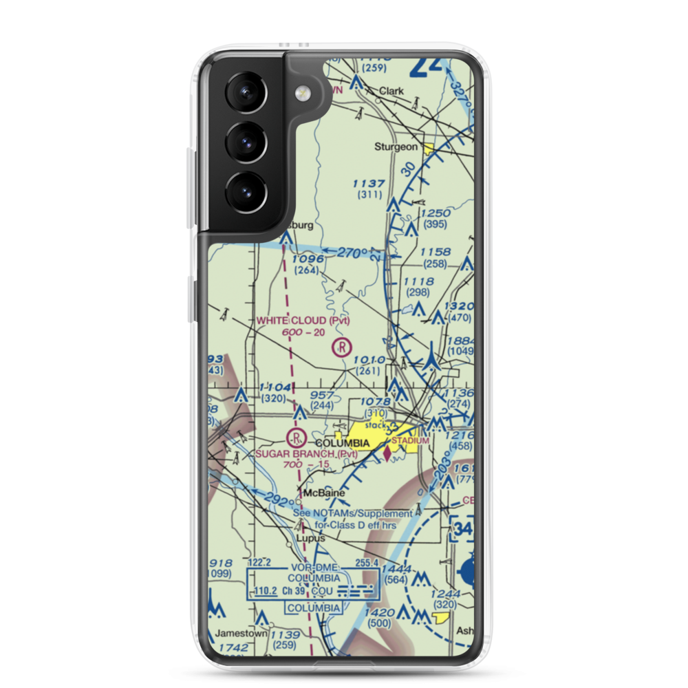 White Cloud Flying Field (MU23) VFR Sectional Samsung Case Samsung Galaxy S21 Plus model shown