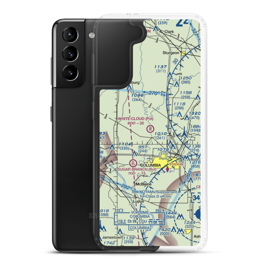 White Cloud Flying Field (MU23) VFR Sectional Samsung Case Samsung Galaxy S21 Plus model shown