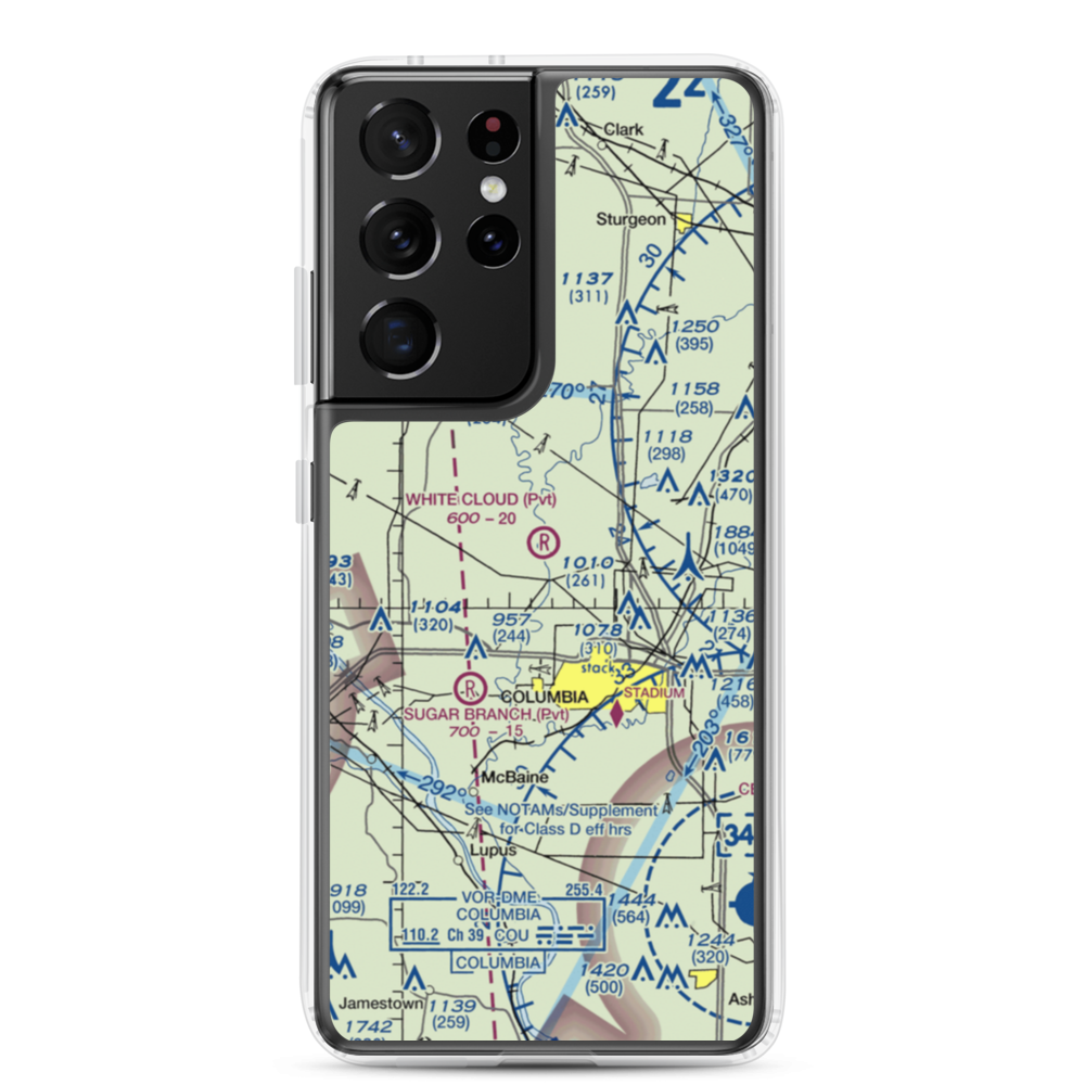White Cloud Flying Field (MU23) VFR Sectional Samsung Case Samsung Galaxy S21 Ultra model shown