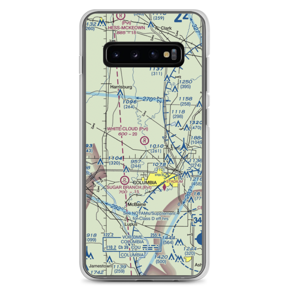 White Cloud Flying Field (MU23) VFR Sectional Samsung Case Samsung Galaxy S10+ model shown