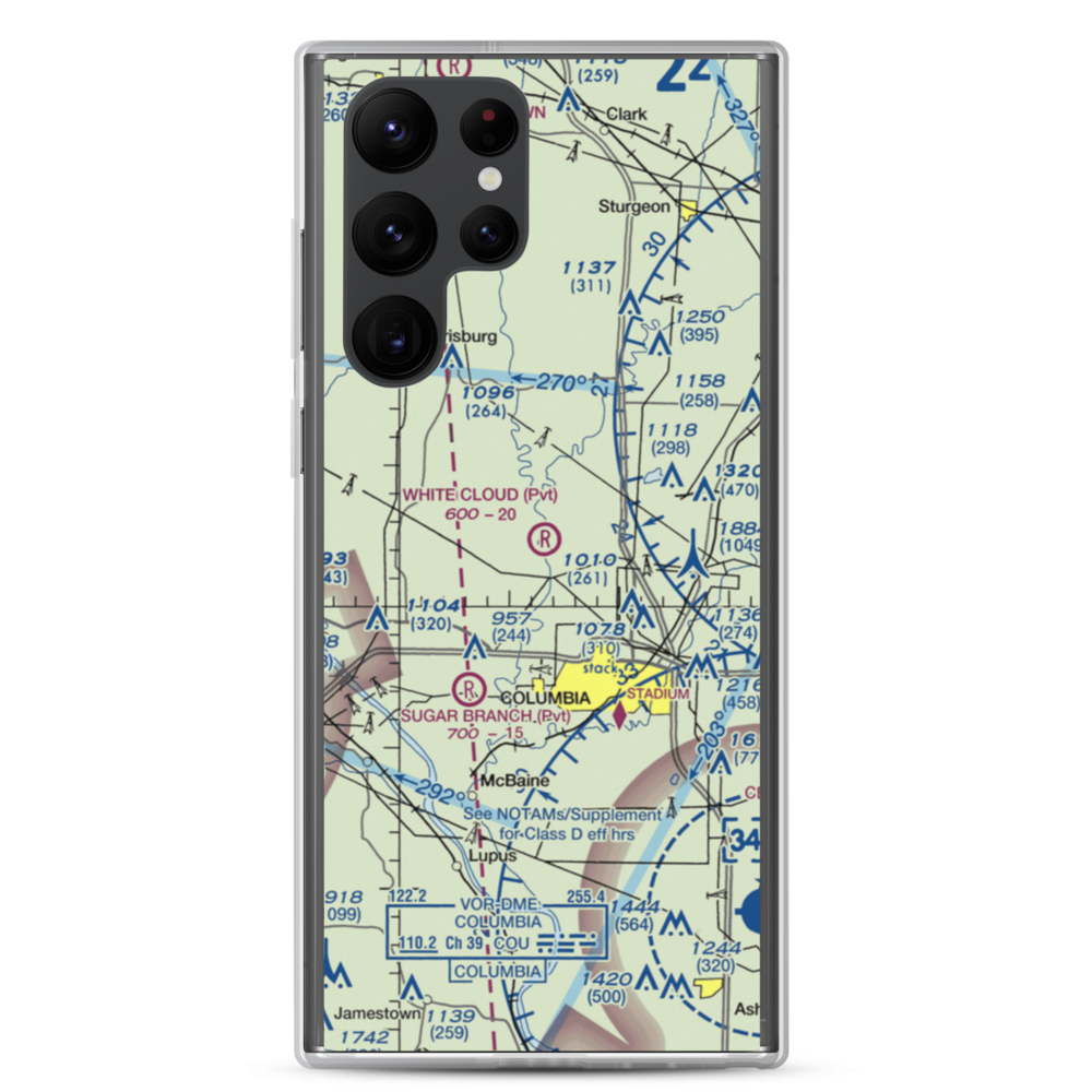 White Cloud Flying Field (MU23) VFR Sectional Samsung Case Samsung Galaxy S22 Ultra model shown