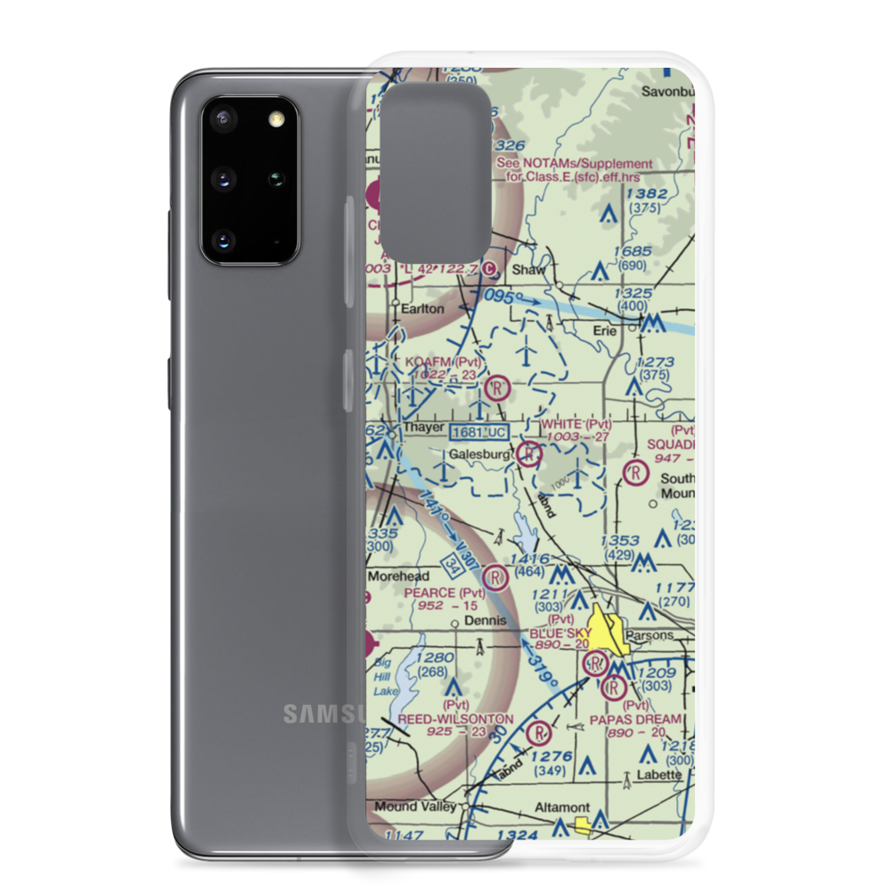White Farms Airport (36KS) VFR Sectional Samsung Case Samsung Galaxy S20 Plus model shown