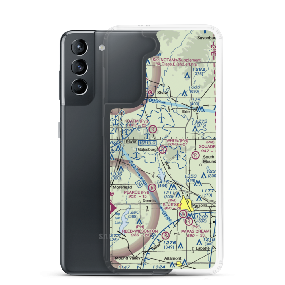 White Farms Airport (36KS) VFR Sectional Samsung Case Samsung Galaxy S21 model shown