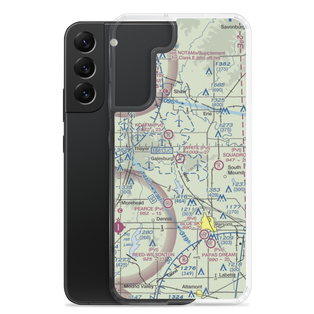 White Farms Airport (36KS) VFR Sectional Samsung Case Samsung Galaxy S22 Plus model shown