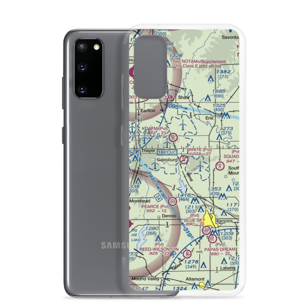 White Farms Airport (36KS) VFR Sectional Samsung Case Samsung Galaxy S20 model shown