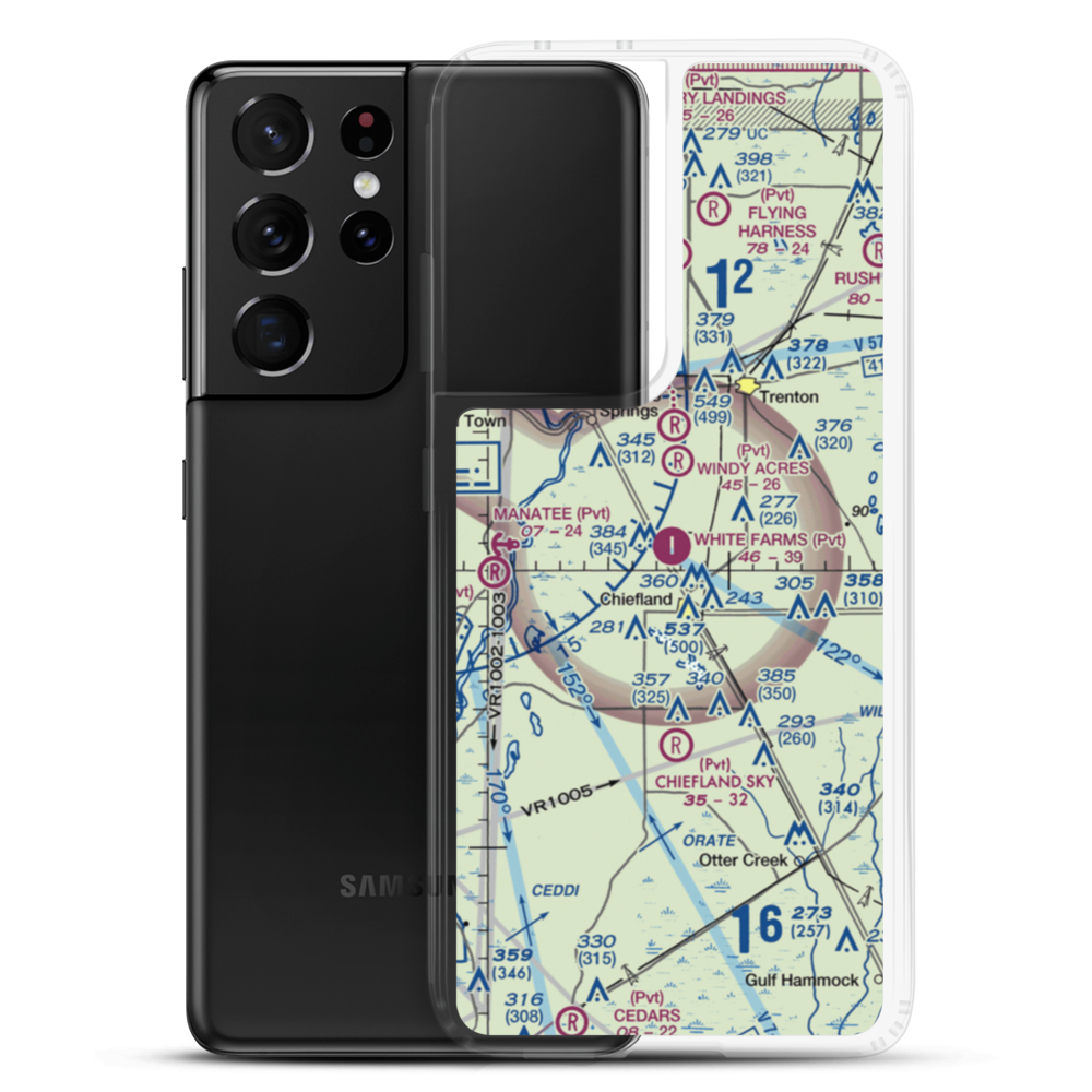 White Farms Airport (FA36) VFR Sectional Samsung Case Samsung Galaxy S21 Ultra model shown