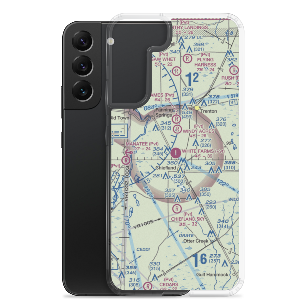 White Farms Airport (FA36) VFR Sectional Samsung Case Samsung Galaxy S22 Plus model shown
