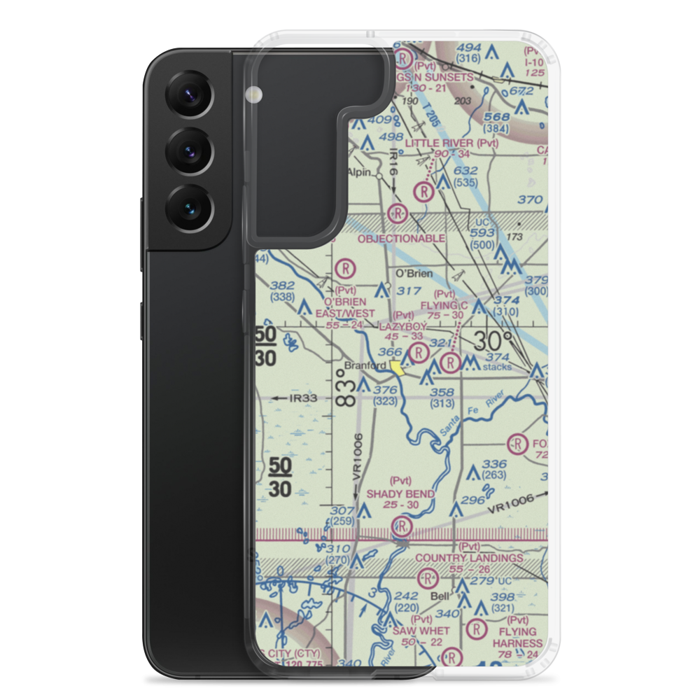 White Field Airport (FD95) VFR Sectional Samsung Case Samsung Galaxy S22 Plus model shown