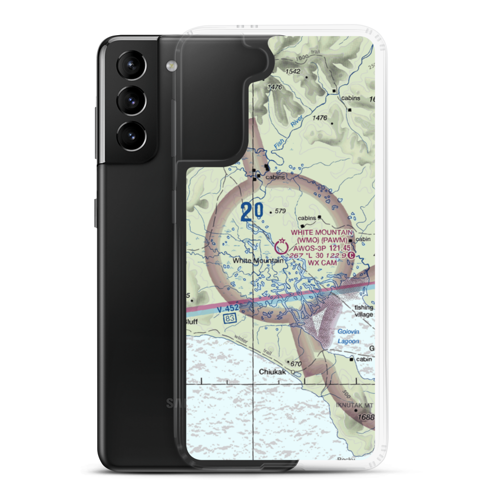 White Mountain Airport (WMO) VFR Sectional Samsung Case Samsung Galaxy S21 Plus model shown
