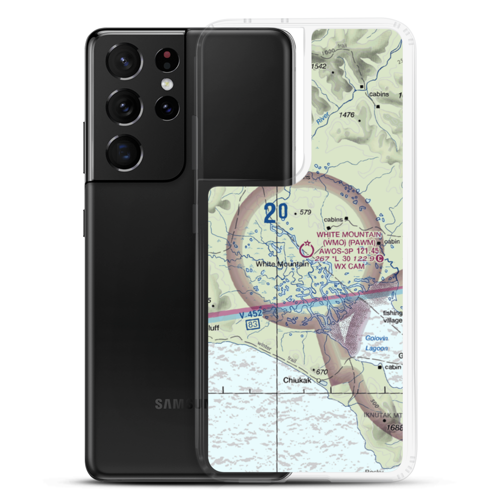 White Mountain Airport (WMO) VFR Sectional Samsung Case Samsung Galaxy S21 Ultra model shown
