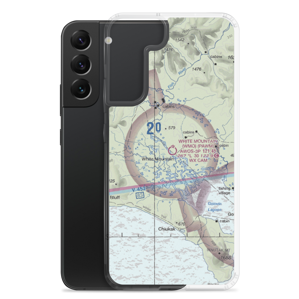 White Mountain Airport (WMO) VFR Sectional Samsung Case Samsung Galaxy S22 Plus model shown