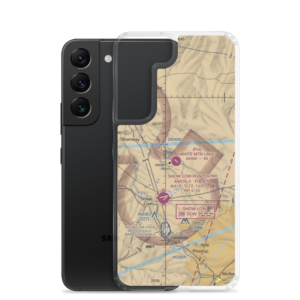 White Mountain Lake Airport (21AZ) VFR Sectional Samsung Case Samsung Galaxy S22 model shown
