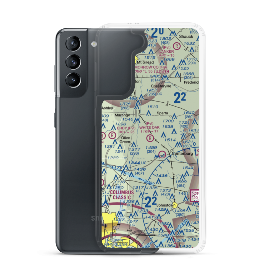 White Oak Field (OH87) VFR Sectional Samsung Case Samsung Galaxy S21 model shown