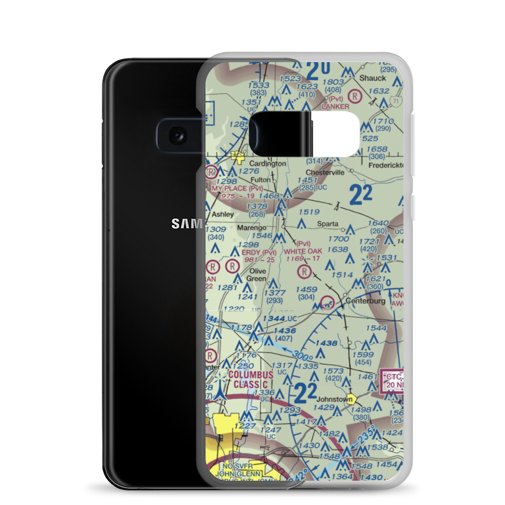 White Oak Field (OH87) VFR Sectional Samsung Case Samsung Galaxy S10e model shown