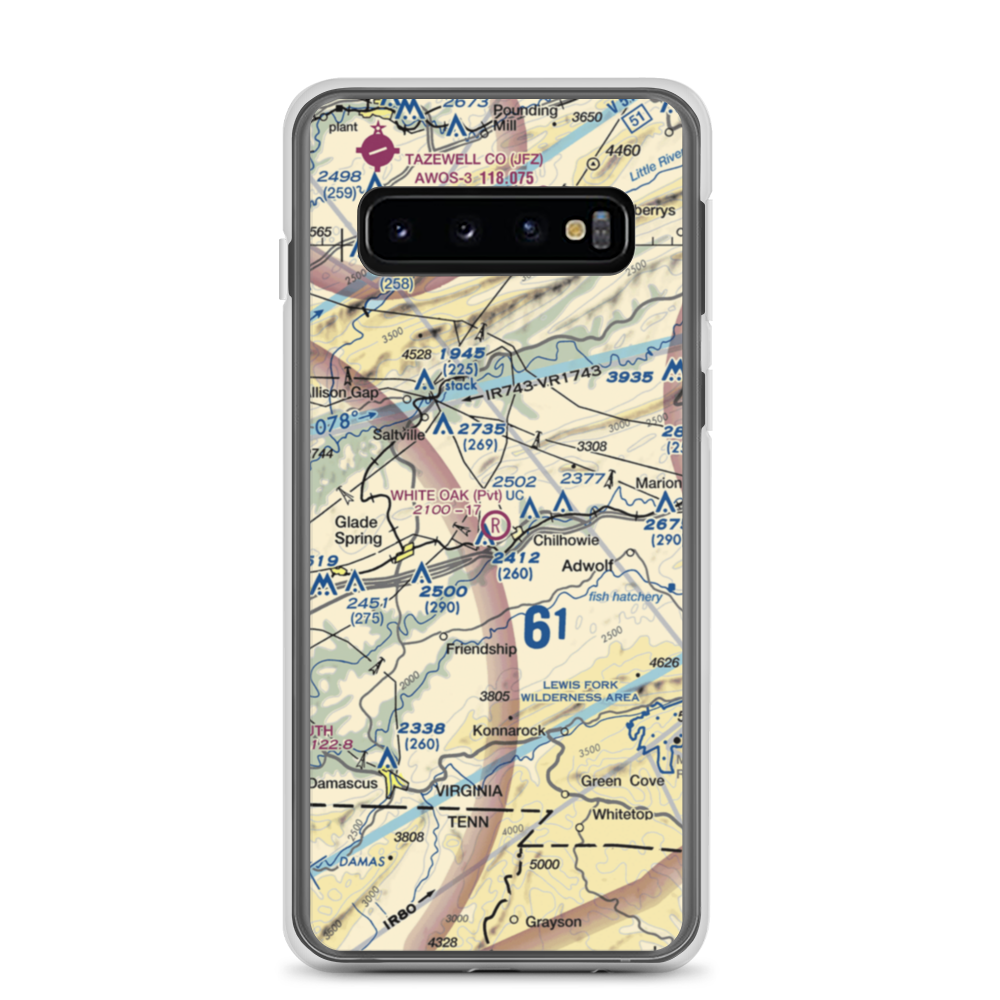 White Oak Stand Airport (VA11) VFR Sectional Samsung Case Samsung Galaxy S10 model shown