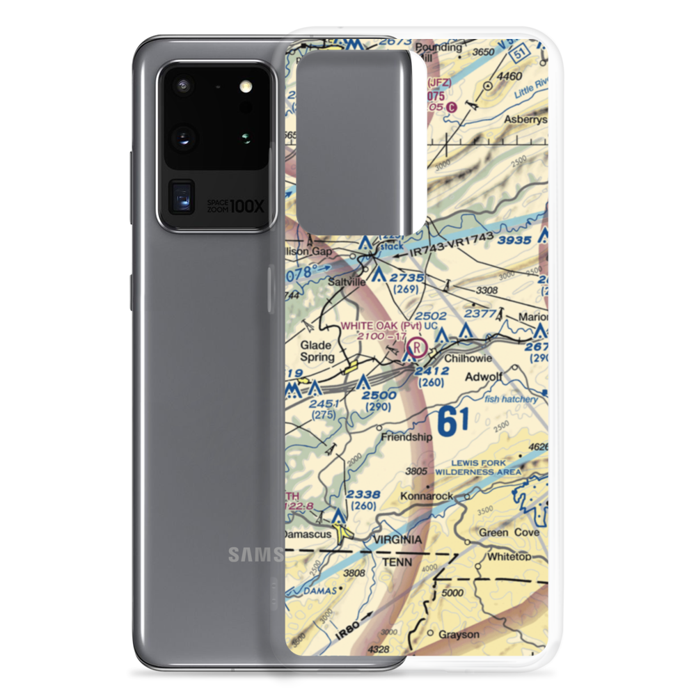 White Oak Stand Airport (VA11) VFR Sectional Samsung Case Samsung Galaxy S20 Ultra model shown