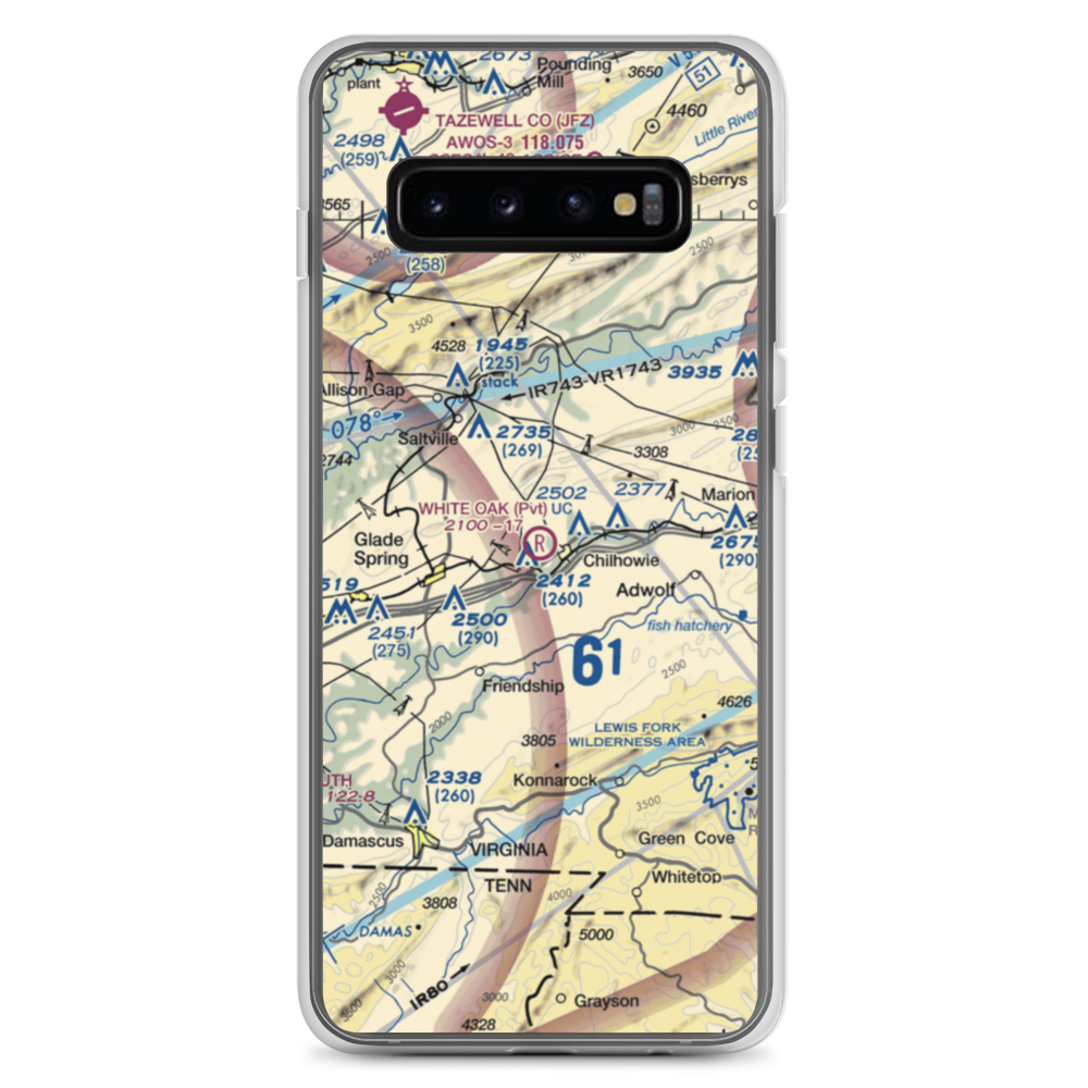 White Oak Stand Airport (VA11) VFR Sectional Samsung Case Samsung Galaxy S10+ model shown
