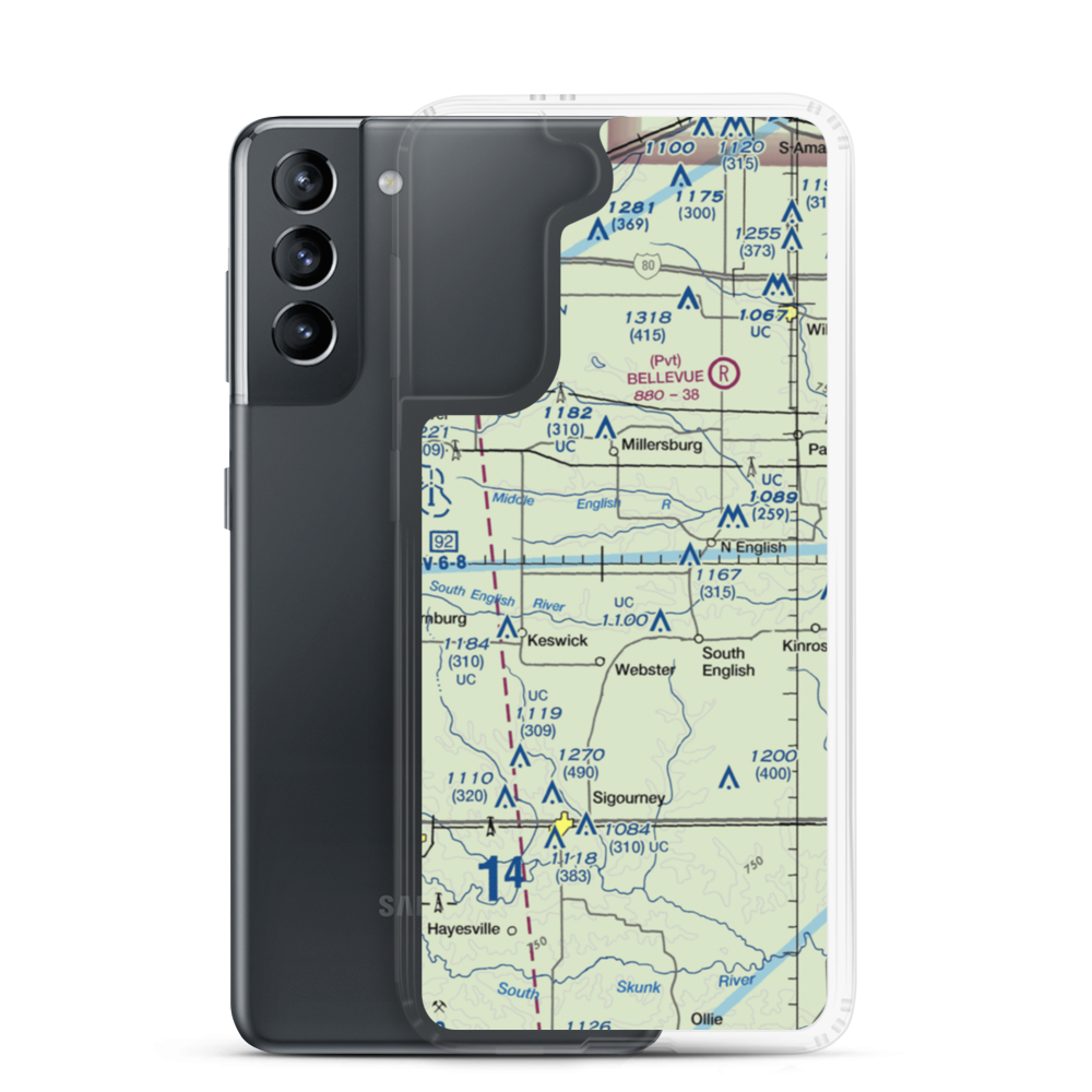 White Pigeon Airport (7IA1) VFR Sectional Samsung Case Samsung Galaxy S21 model shown